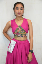 Handcrafted Navratri Lehenga Choli with Lehariya Dupatta