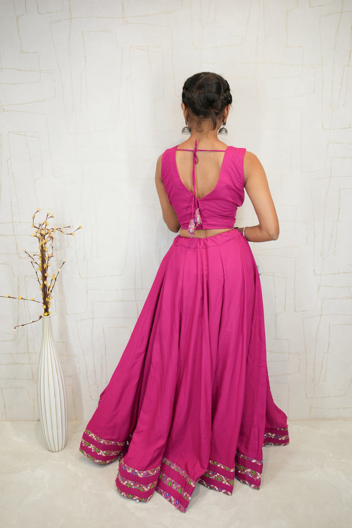 Handcrafted Navratri Lehenga Choli with Lehariya Dupatta