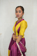Yellow & Purple Contrast Navratri Lehenga Choli