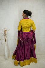 Yellow & Purple Contrast Navratri Lehenga Choli