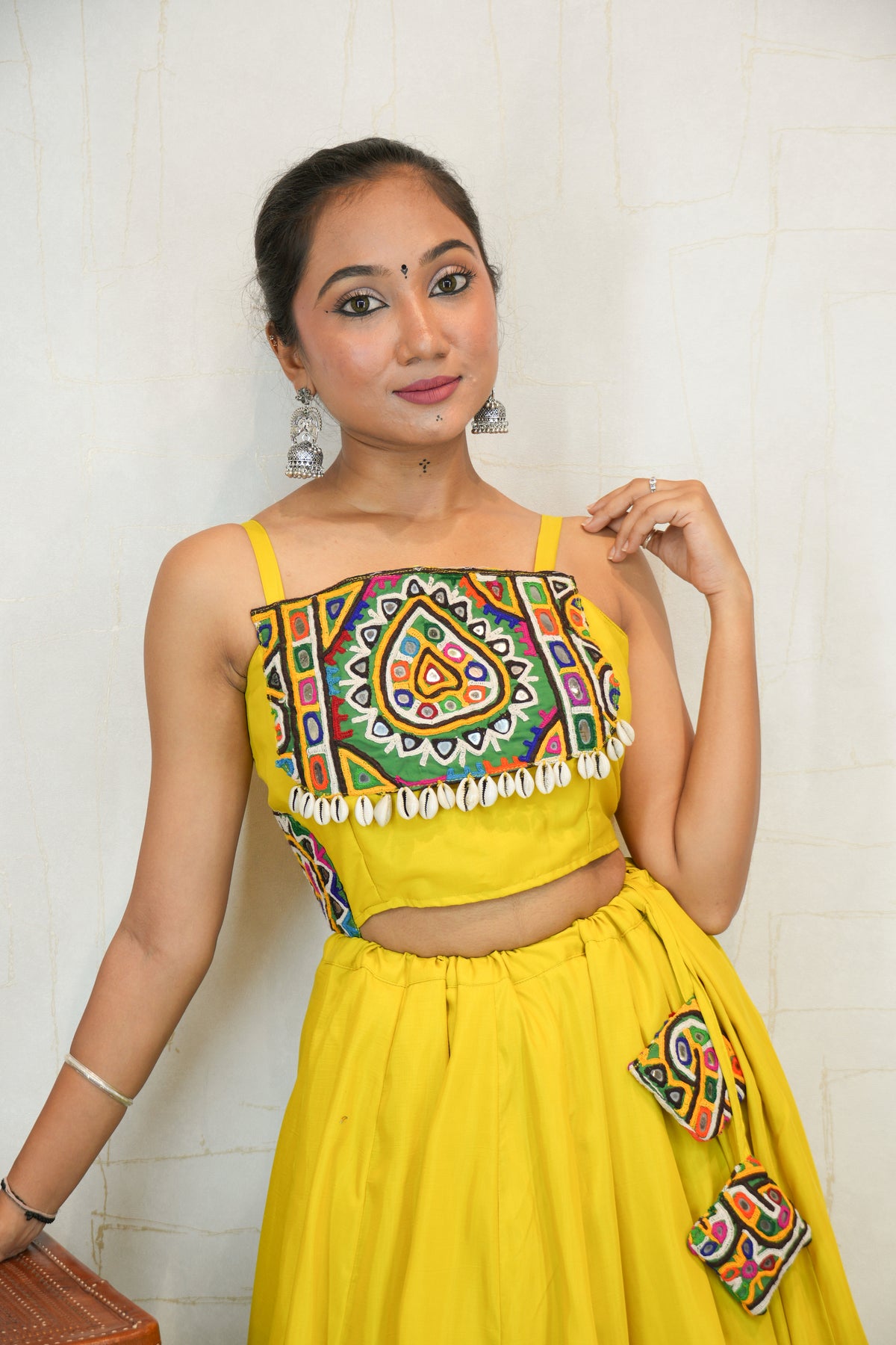 Handcrafted Yellow Kutchhi Navratri Lehenga Choli