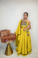 Handcrafted Yellow Kutchhi Navratri Lehenga Choli