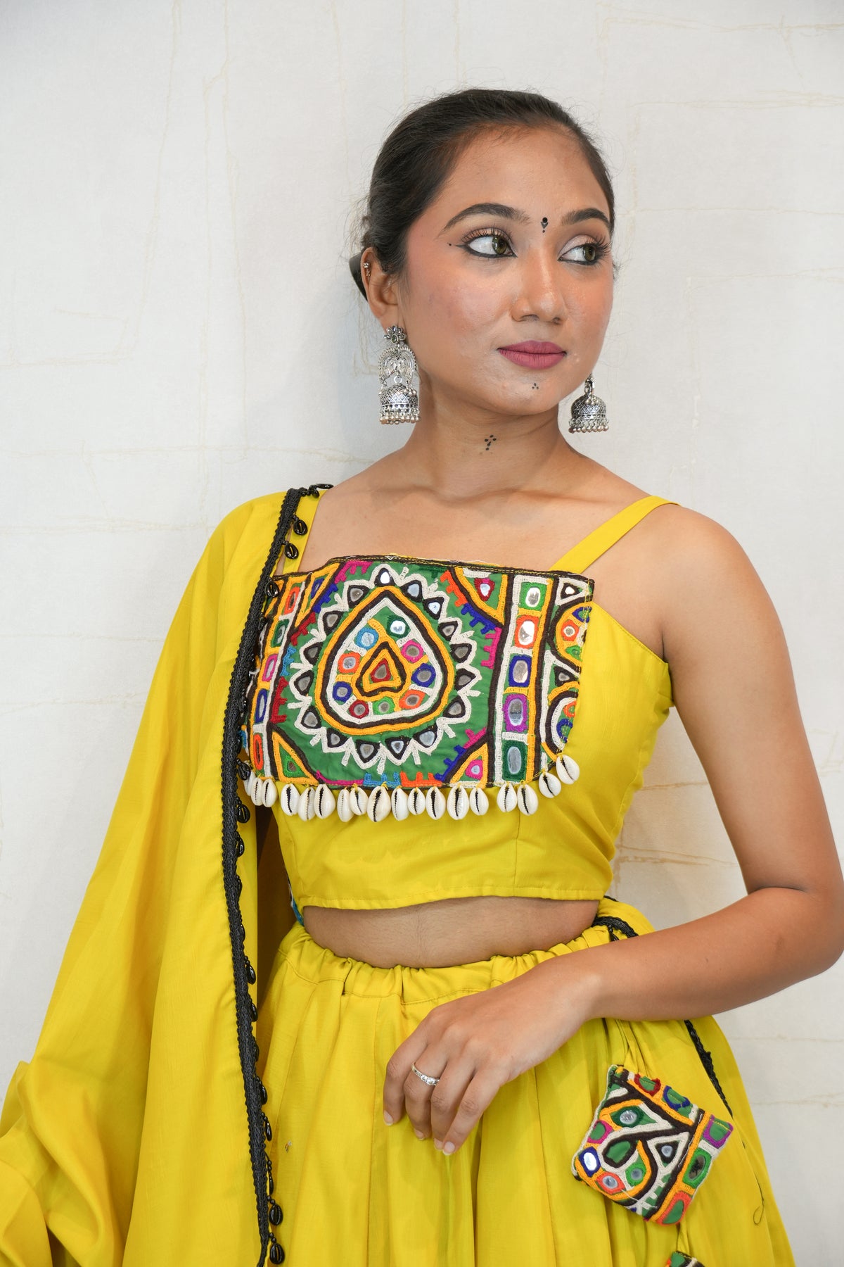 Handcrafted Yellow Kutchhi Navratri Lehenga Choli