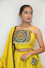 Handcrafted Yellow Kutchhi Navratri Lehenga Choli