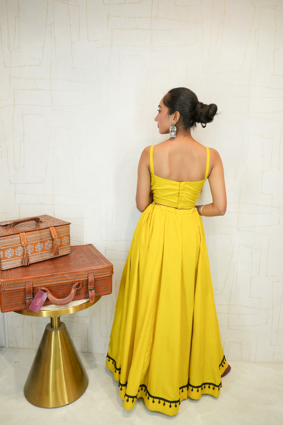 Handcrafted Yellow Kutchhi Navratri Lehenga Choli