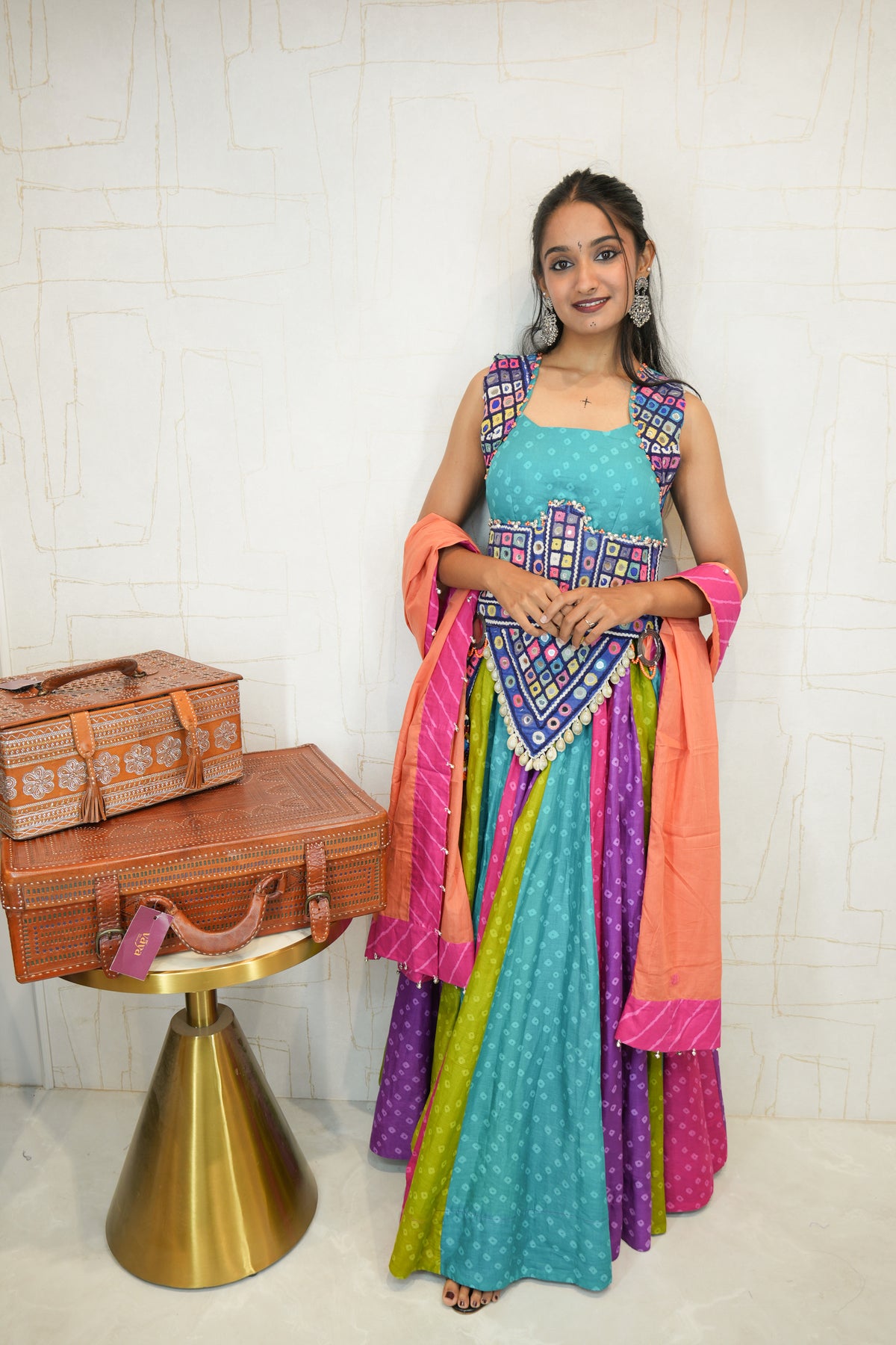 Vibrant Bandhani Navratri Lehenga Set