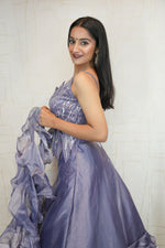 Designer Ruffle Lehenga with Sequin Crop Top