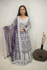 Embroidered Lehenga Set (Deep Violet)