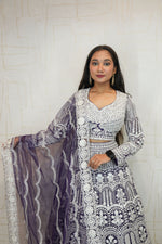 Embroidered Lehenga Set (Deep Violet)