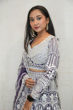 Embroidered Lehenga Set (Deep Violet)