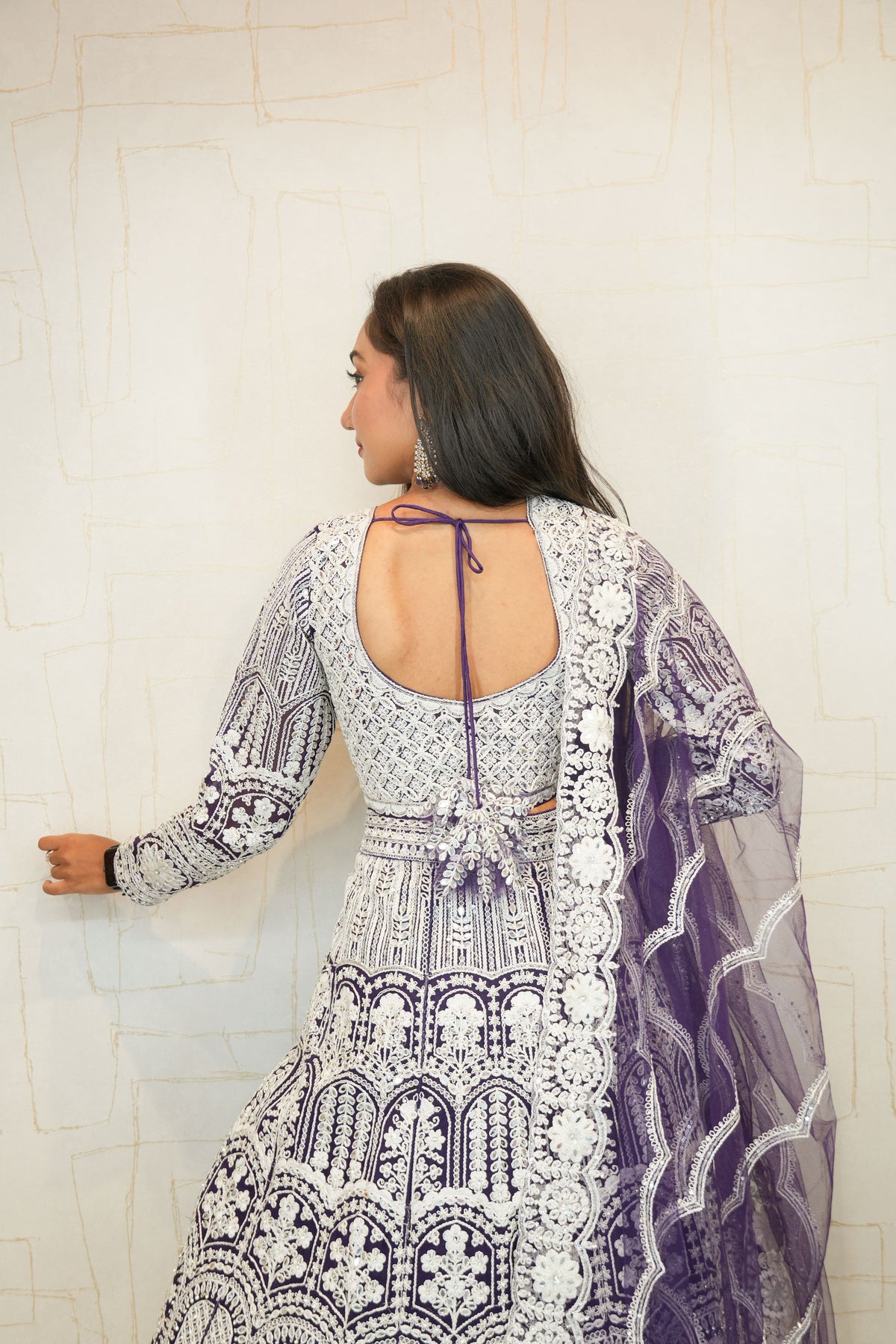 Embroidered Lehenga Set (Deep Violet)