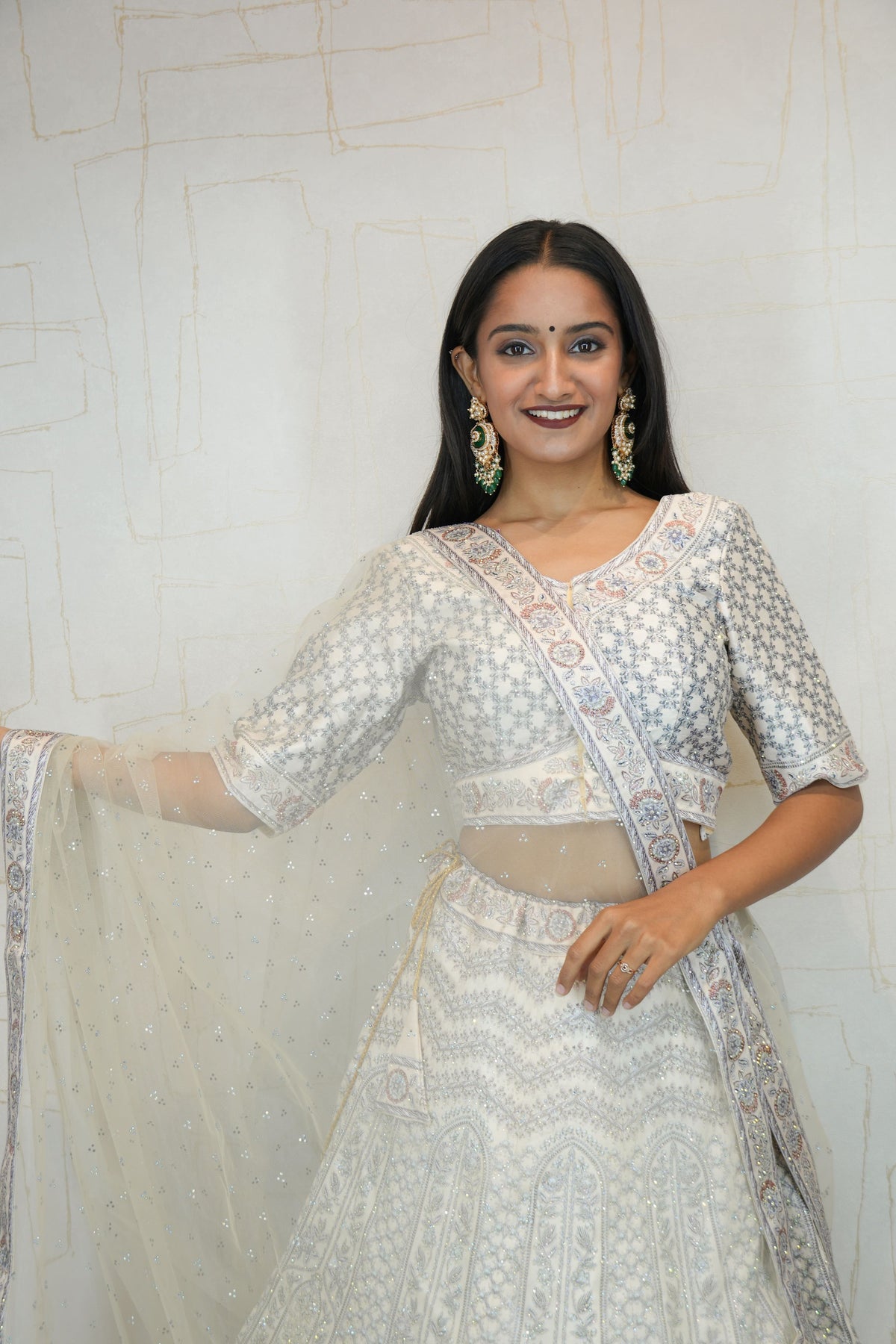 Embroidered Lehenga Set with Dupatta