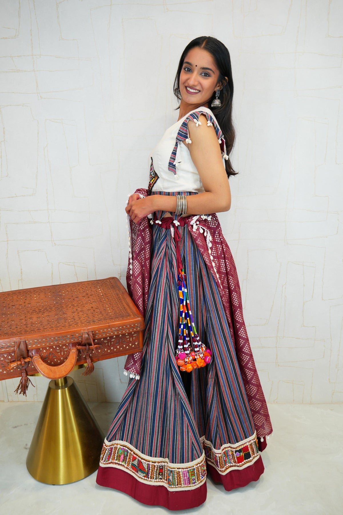 Handcrafted Kutchhi Embroidered Lehenga Set