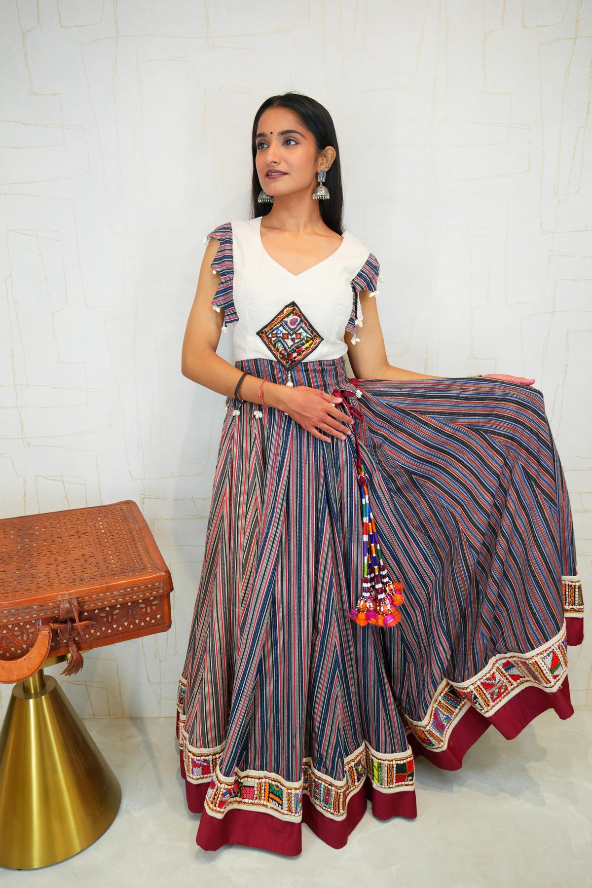 Handcrafted Kutchhi Embroidered Lehenga Set