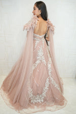 Feather Shoulder Embellished Gown