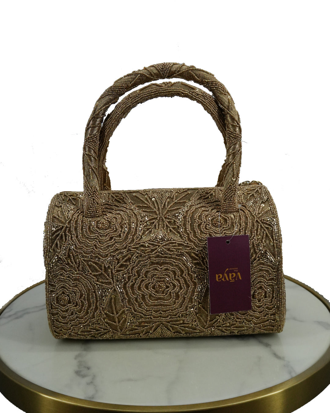 Rosette Hand Embellished Handbag