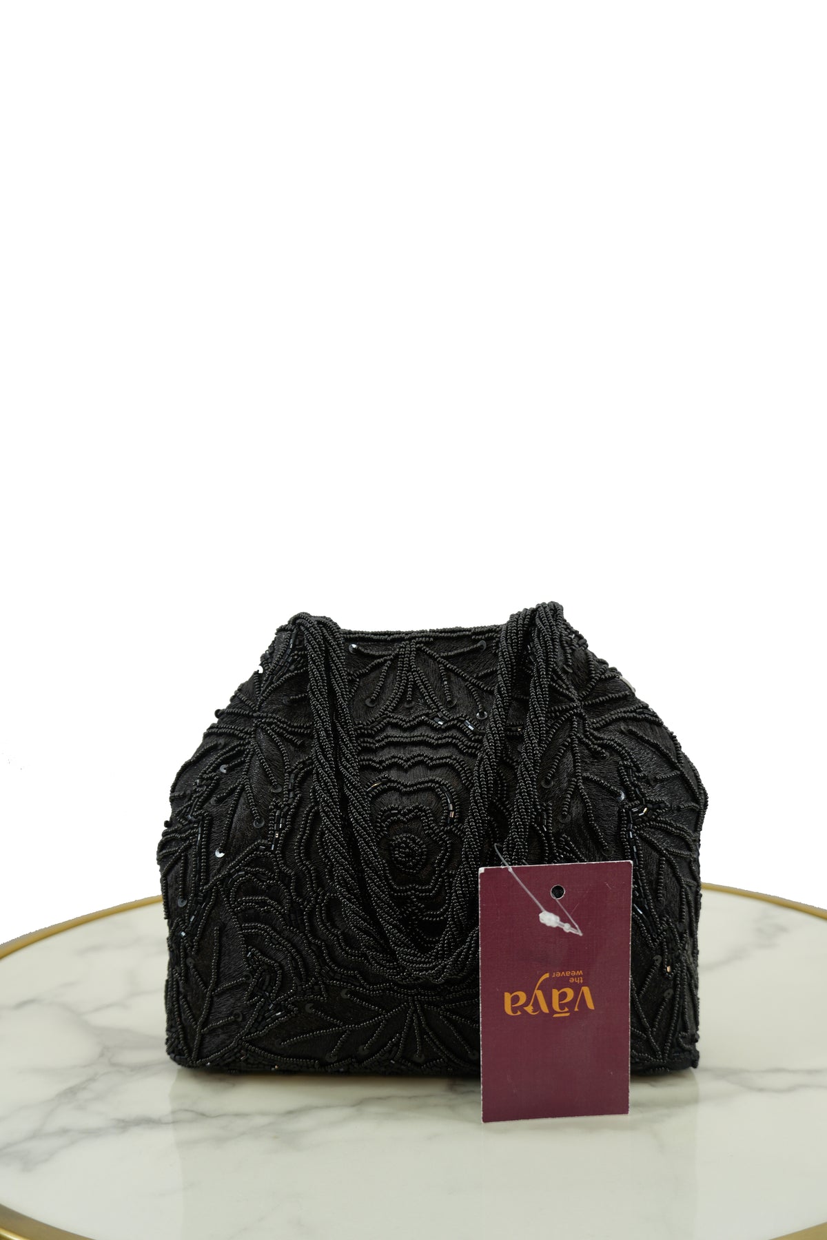 Midnight Black Embellished Clutch