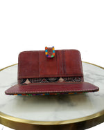 Royal Artisan Stripe Wallet – Handcrafted Fabric & Leather Wallet for Women