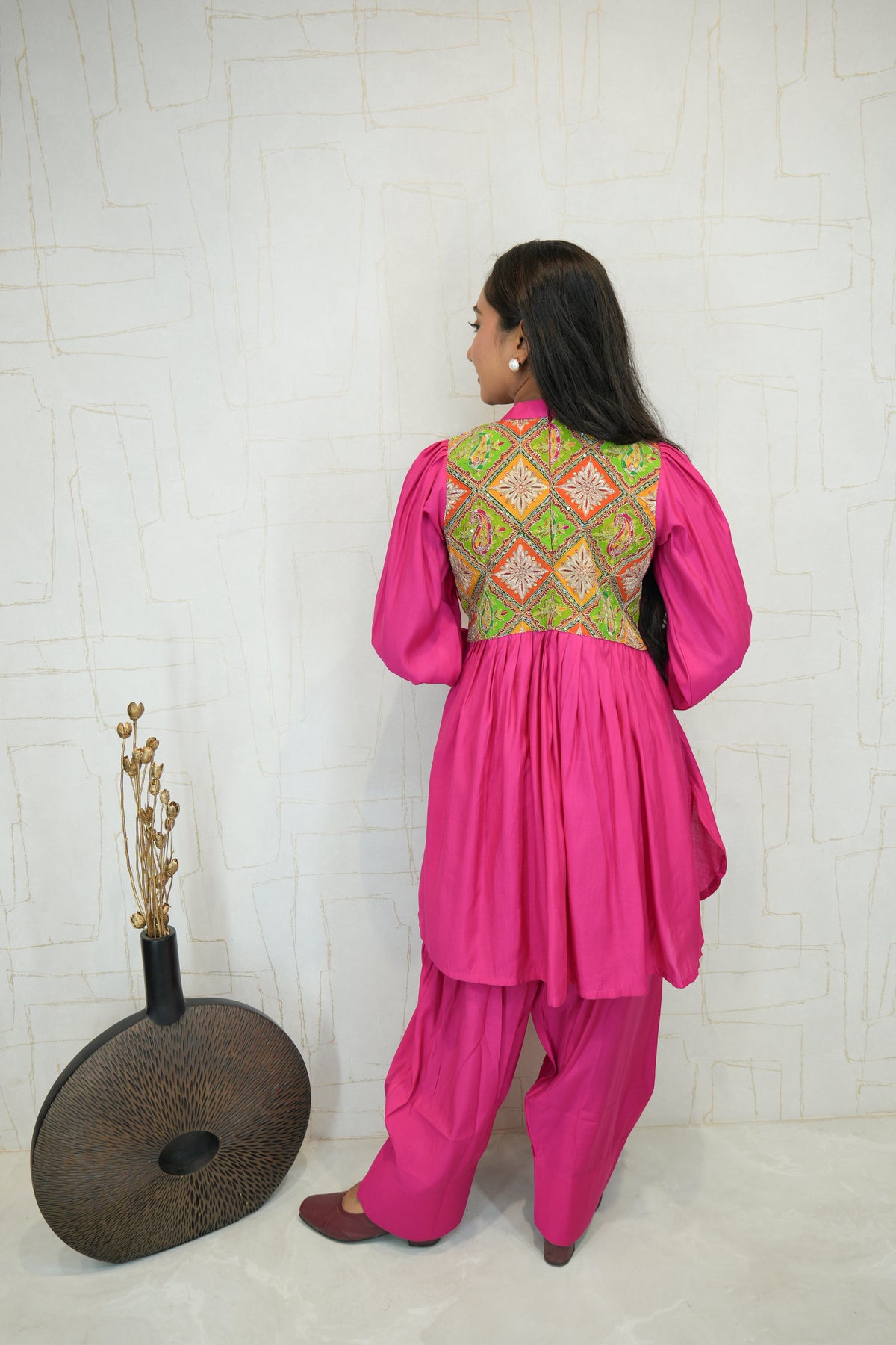 Embroidered Short Kurta with Pant Set