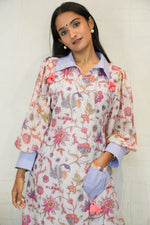 Women Floral Print Pure Cotton A-line Kurta(Multicolor)