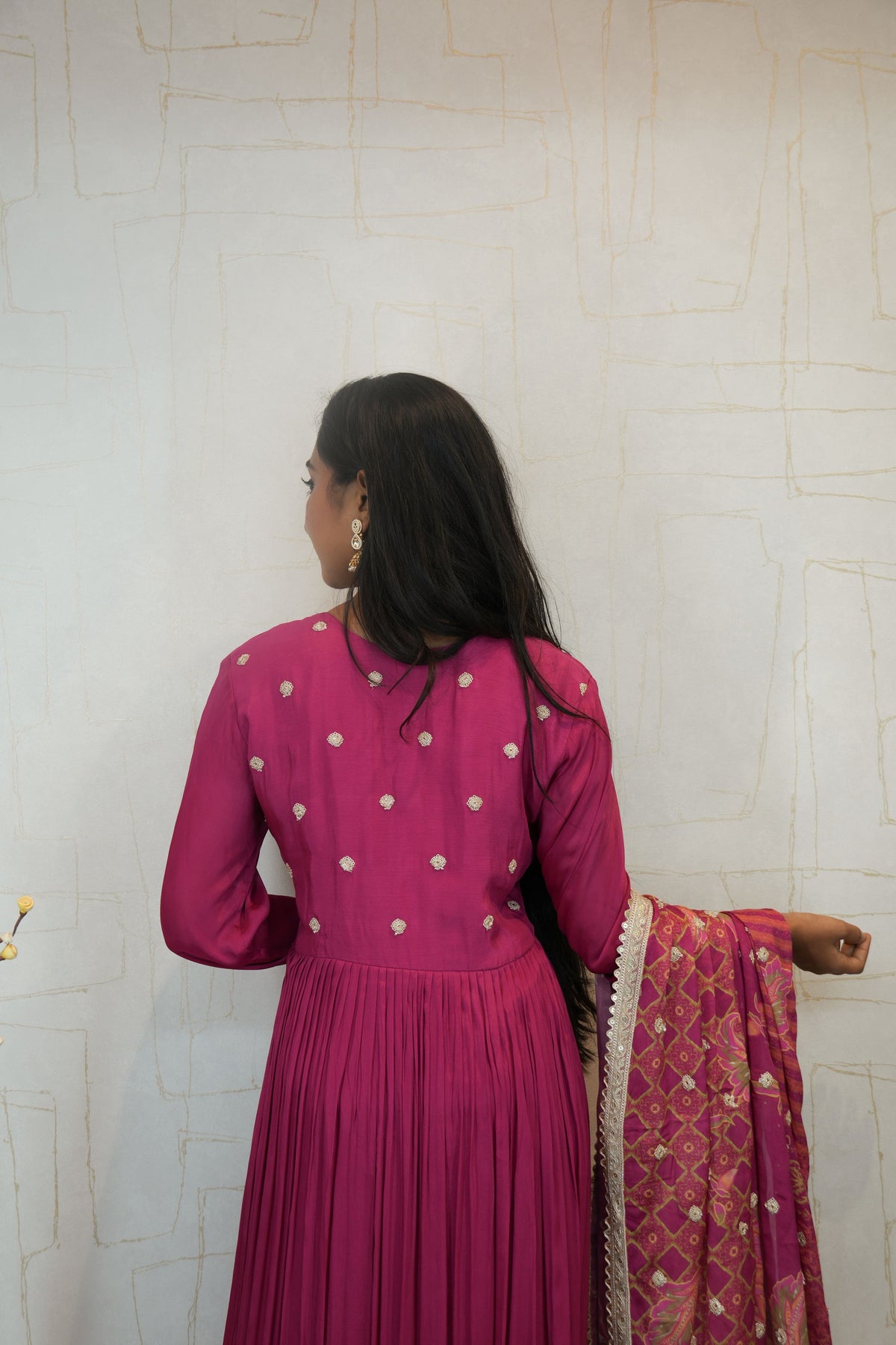 Magenta Royale Anarkali Suit Set
