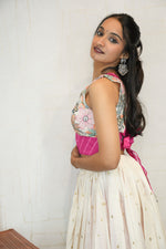 Pink Pastel Floral Navratri Lehenga Set